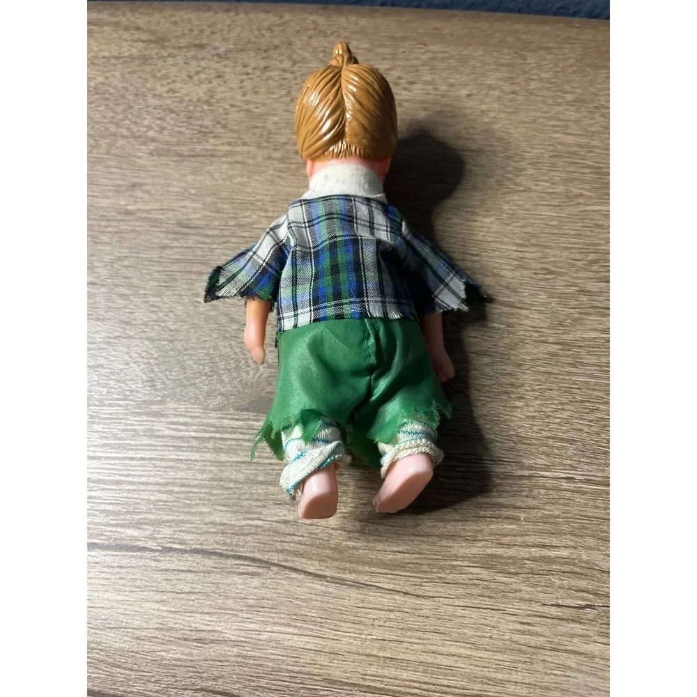 Wizard of Oz Character Munchkin Doll Vintage‎ Button Eyes Plaid